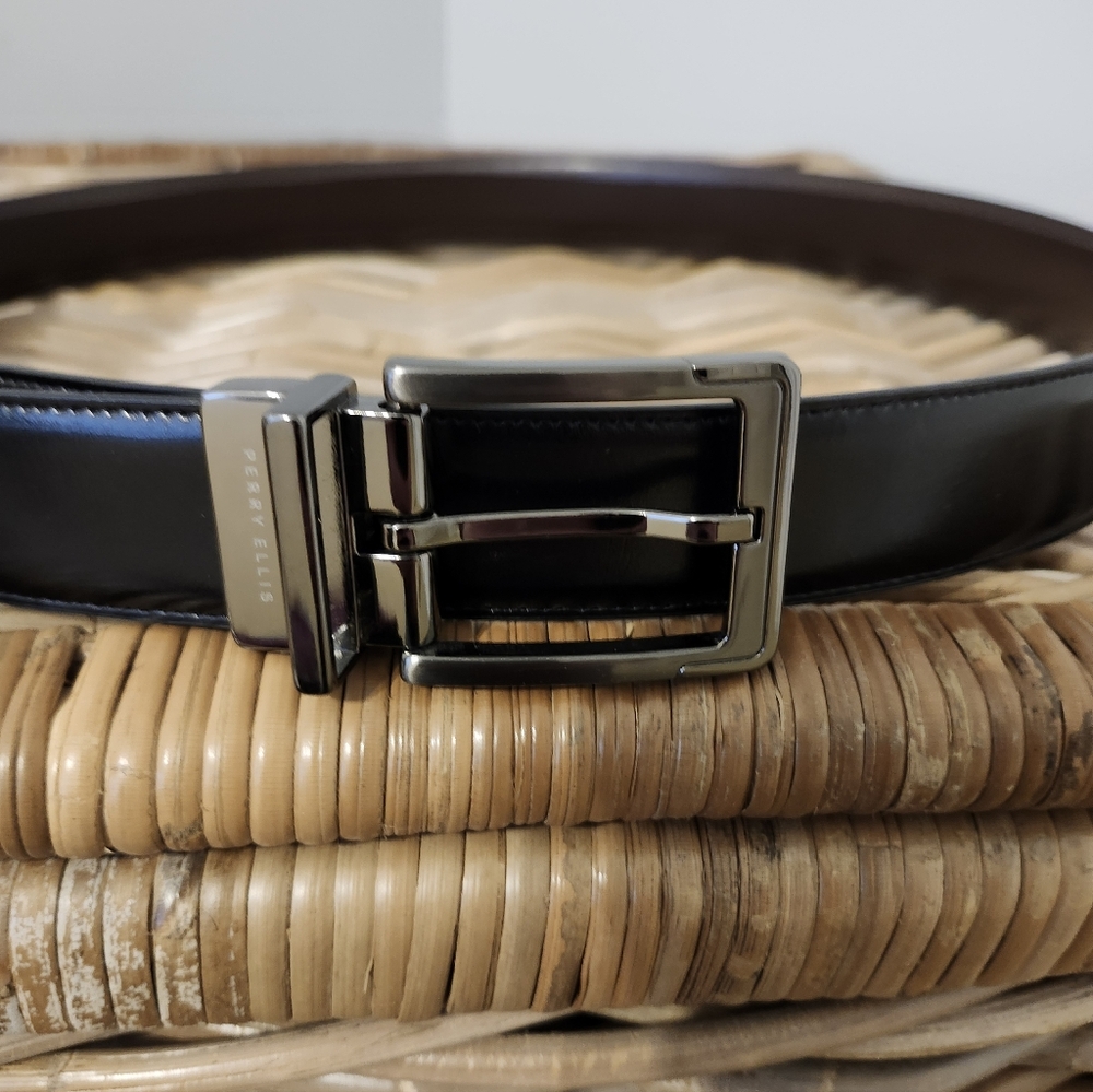 Men's Perry Ellis Black Belt - Size 38